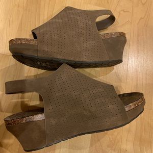 Brown wedge sandals